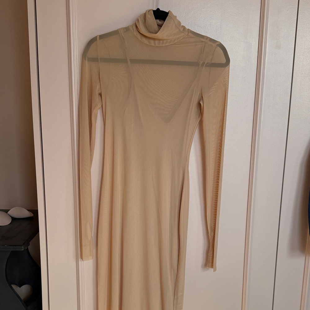 AFRM tan Long Sleeve Dress